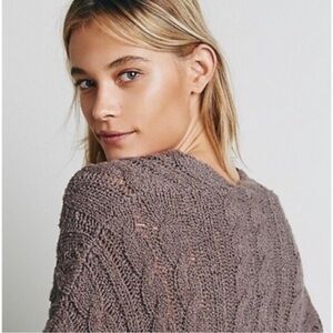 Free People Easy Cable Sweater Free People V-Neck Sweater